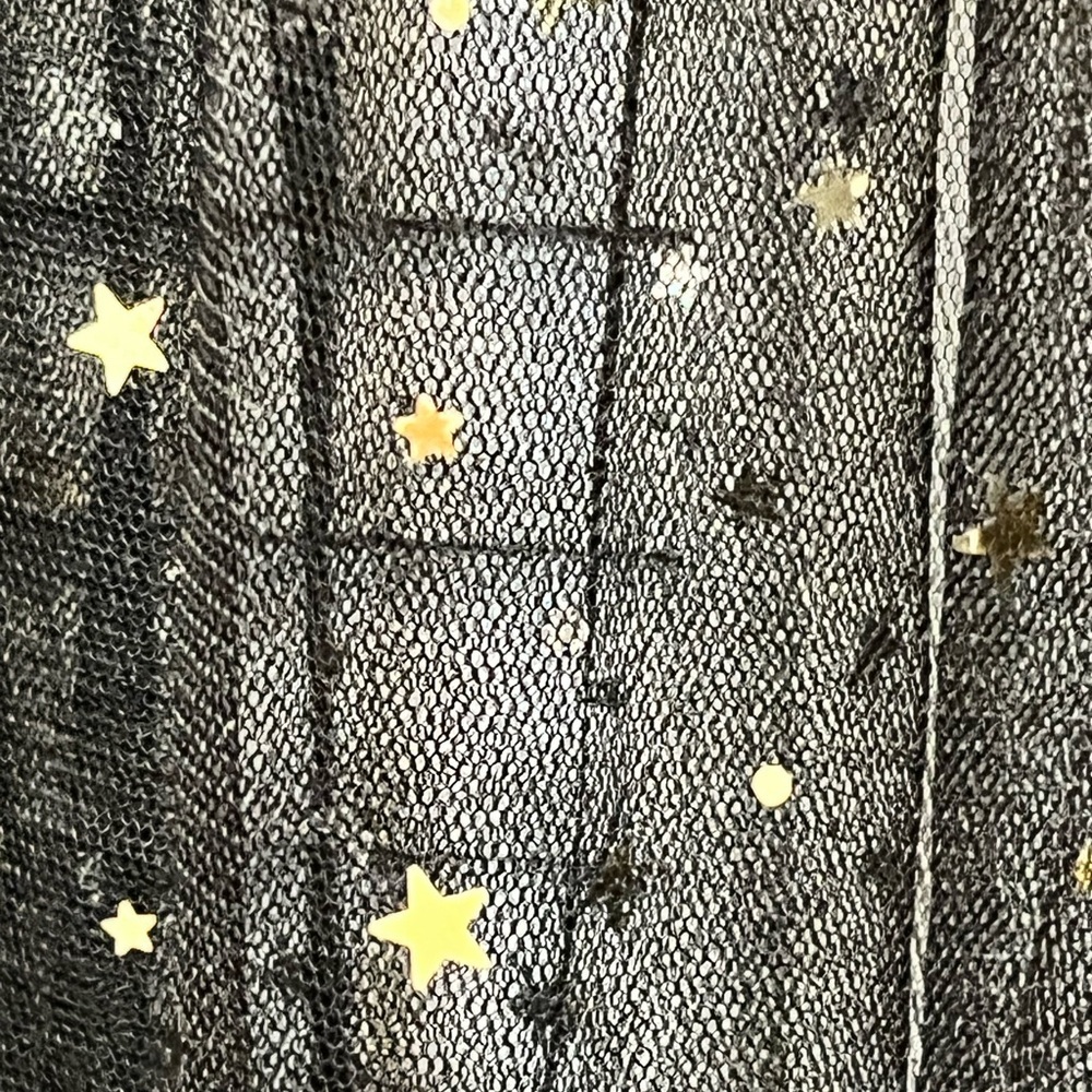 Celestial Glitter Black Mesh and Gold Women's Maxi Skirt NWT - Picture 3 of 4